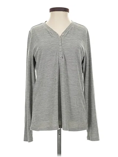 Pre-owned Kyodan Long Sleeve Henley Shirt In Gray