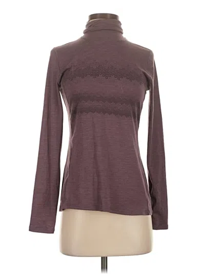 Pre-owned Kyodan Long Sleeve Top Burgundy Turtleneck Tops