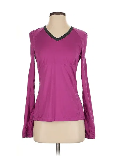 Pre-owned Kyodan Long Sleeve Top Purple V-neck Tops