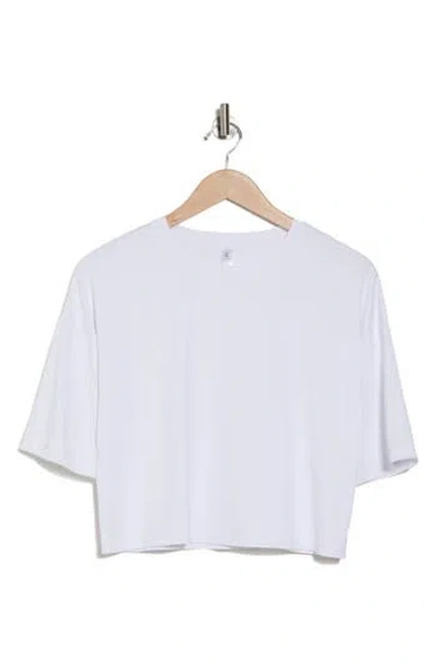 Kyodan Luxe Micro Jersey Short Sleeve Crop T-shirt<br /> In White