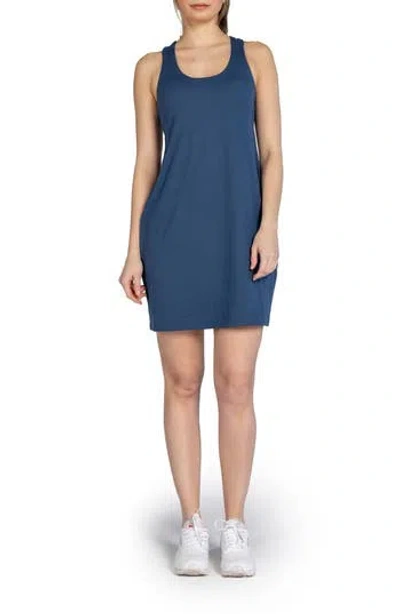 Kyodan Moss Jersey Dress In Blue