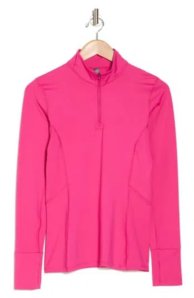 Kyodan Quarter Zip Pullover In Pink Yarrow