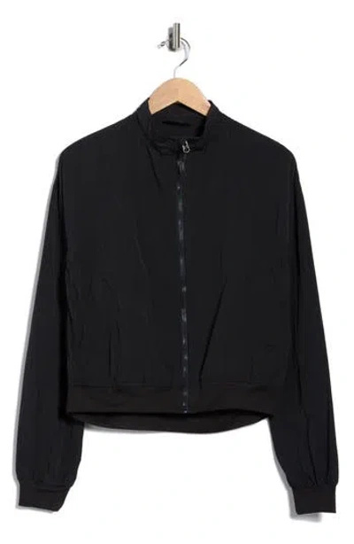 Kyodan Recycled Nylon Crop Bomber Jacket In Black