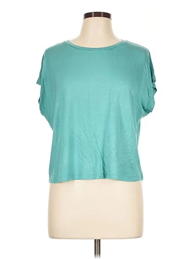Pre-owned Kyodan Short Sleeve Top Teal Cold Shoulder Neckline Tops
