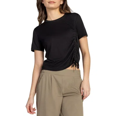 Kyodan Short Sleeved Ruched Top In Black