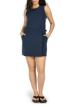 Kyodan Sleeveless Seersucker Dress In Blue