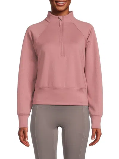 Kyodan Women's Scuba Raglan Zip Up Pullover In Pink