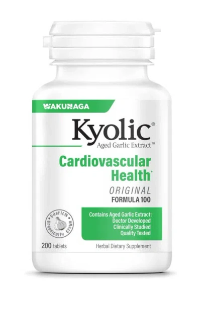 Kyolic Aged Garlic Extract Formula 100, Cardiovascular Health, 200 Tablets.
