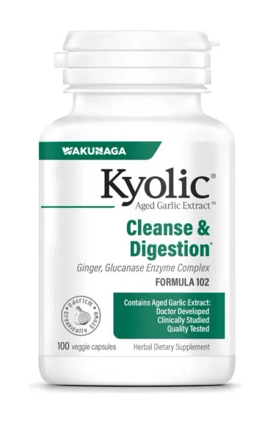 Kyolic Aged Garlic Extract Formula 102, Cleanse & Digestion, Ginger And Enzyme Complex, 100 Capsules