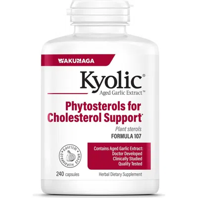 Kyolic Aged Garlic Extract Formula 107, Phytosterols For Cholesterol Support, Capsules 240 Count In Transparent