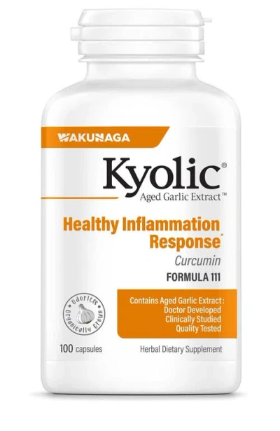 Kyolic Aged Garlic Extract Formula 111, Healthy Inflammation Response, Curcumin, 100 Capsules