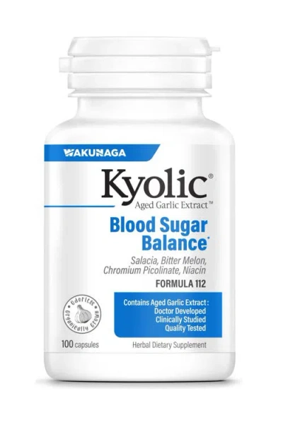 Kyolic Aged Garlic Extract Formula 112, Blood Sugar Balance, 100 Capsules In Transparent