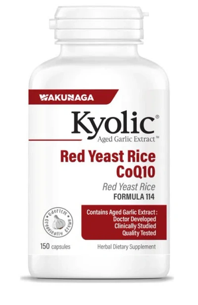 Kyolic Aged Garlic Extract Formula 114, Red Yeast Rice Coq10, 150 Capsules In White