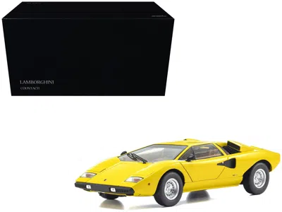 Kyosho Lamborghini Countach Lp 400 Yellow 1/18 Diecast Model Car By