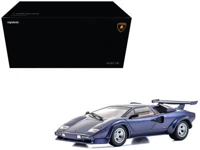 Kyosho Lamborghini Countach Lp 5000 Quattrovalvole Dark Blue Metallic 1/18 Diecast Model Car By