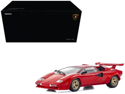 Kyosho Lamborghini Countach Lp 5000 Quattrovalvole Red With Gold Wheels 1/18 Diecast Model Car By