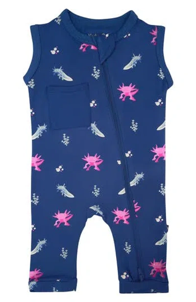 Kyte Baby Axolotl Zip Romper In Blue
