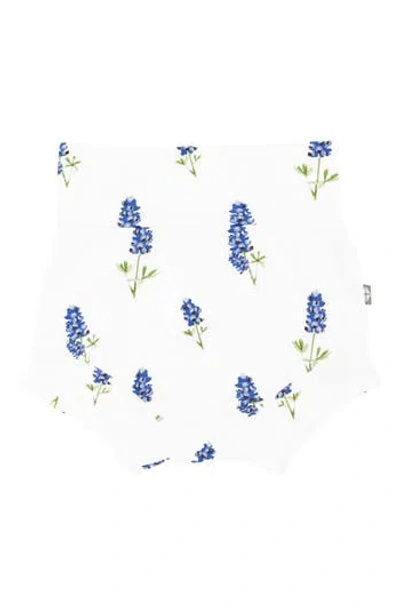 Kyte Baby Bluebonnet Leopard Bummies Shorts In White