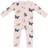 Kyte Baby Blush Butterfly Snap-up Romper In Pink