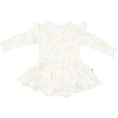 Kyte Baby Cloud Constellation Twirl Long Sleeve Skirted Bodysuit In Multi
