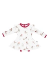 Kyte Baby Cloud Deer Long Sleeve Skirted Bodysuit In White