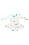 Kyte Baby Cloud Party Long Sleeve Twirl Dress In Multi