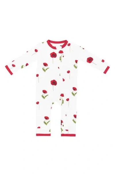 Kyte Baby Cloud Poppies Zip Romper In Multi