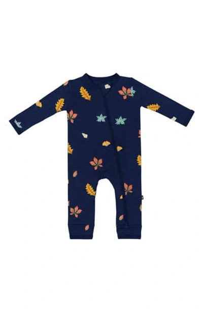 Kyte Baby Foliage Zip Romper In Blue