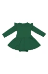Kyte Baby Forest Twirl Long Sleeve Skirted Bodysuit In Green