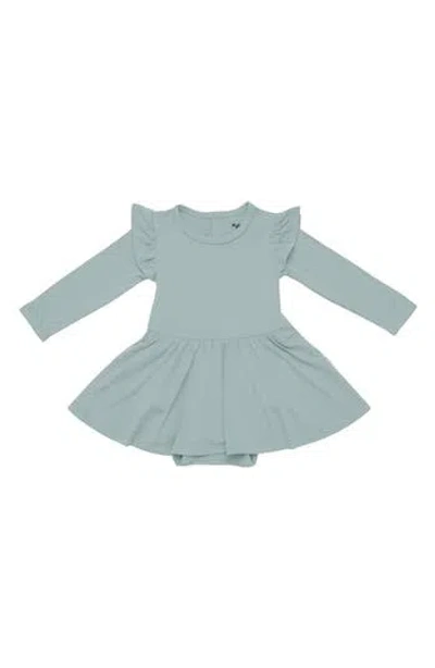 Kyte Baby Glacier Long Sleeve Skirted Bodysuit In Gray