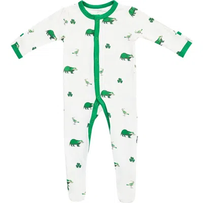 Kyte Baby Irish Snap Footie In White
