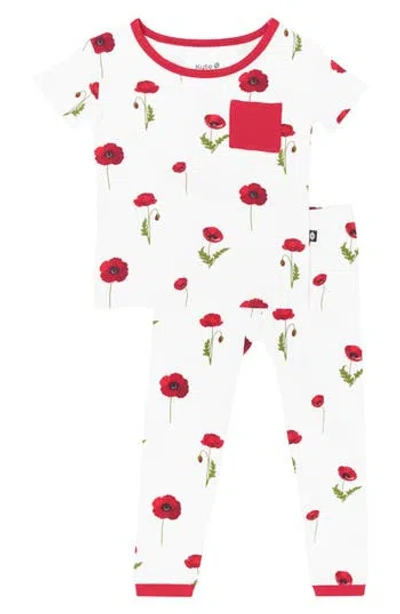 Kyte Baby Kids' Cloud Poppies Fitted Two-piece Pajamas In Multi