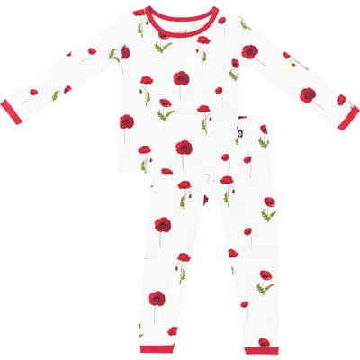 Kyte Baby Kids' Cloud Poppies Fitted Two-piece Pajamas In Multi