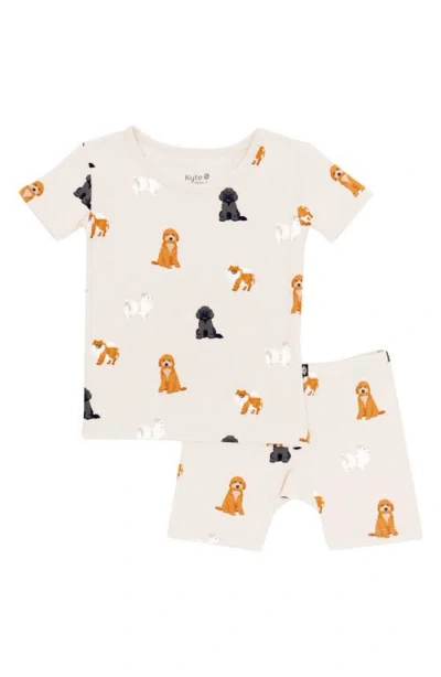 Kyte Baby Kids' Fitted Two-piece Short Pajamas In Neutral