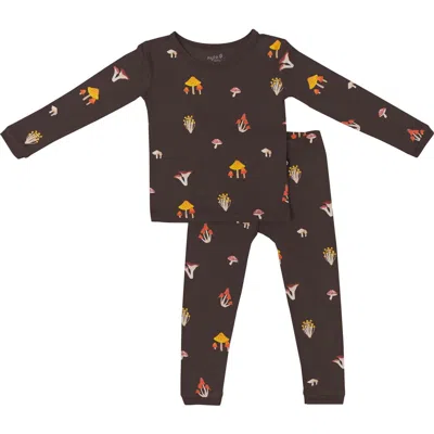 Kyte Baby Kids' Fungi Fitted Two-piece Pajamas In Brown