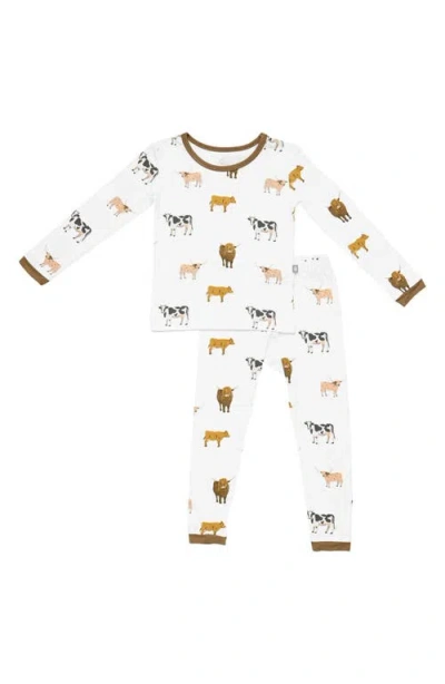 Kyte Baby Kids' Print Fitted Two-piece Pajamas In White