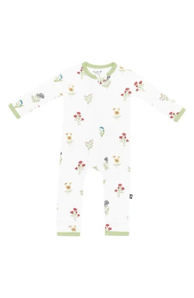 Kyte Baby Kids' Wildflower Zip-up Romper In White