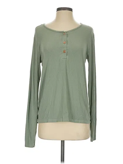Pre-owned Kyte Baby Long Sleeve Henley Shirt In Green
