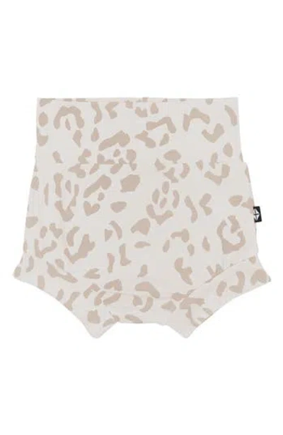 Kyte Baby Oat Leopard Bummies Shorts In Neutral