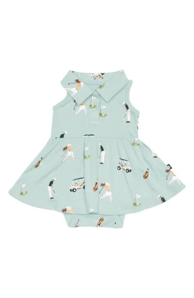 Kyte Baby Polo Skirted Bodysuit In Green