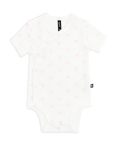 Kyte Baby Unisex Pointelle Kimono Bodysuit - Baby In White