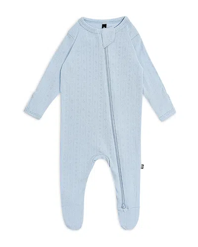 Kyte Baby Unisex Pointelle Zippered Footie - Baby In Blue