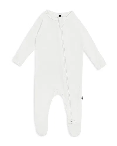 Kyte Baby Unisex Pointelle Zippered Footie - Baby In White