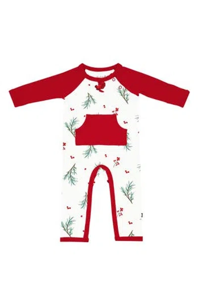 Kyte Baby Winterberry Print Longall Romper In Multi
