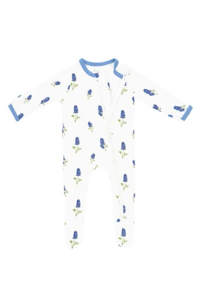 Kyte Baby Babies' Blue Bonnet Zip-up Footie In Periwinkle Bluebonnet