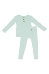 KYTE BABY KIDS' RIB HENLEY FITTED TWO-PIECE PAJAMAS
