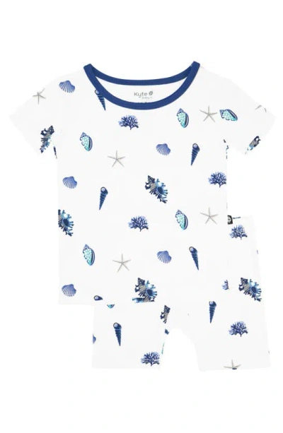 Kyte Baby Kids' Sea Shell Print 2-piece Short Sleeve Pajama Set In Royal Shell