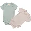 Kyte Baby Assorted 2-pack Bodysuits In Sage/oat