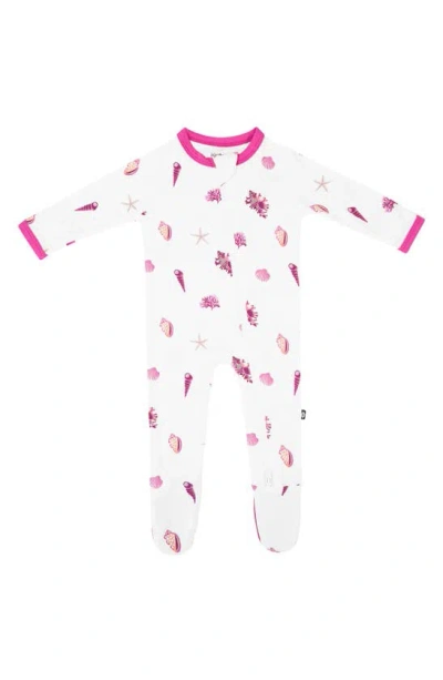 Kyte Baby Babies' Sea Shell Zip-up Footie In Raspberry Shell