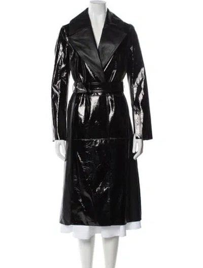 Pre-owned Kz_k Kokoshka Leather Trench Coat W/ Tags In Black